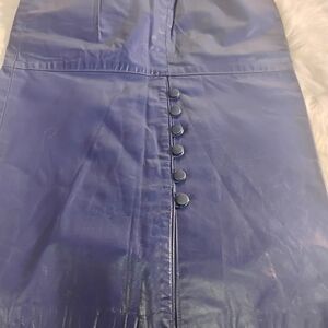 Sleek Blue Buttoned Skirt